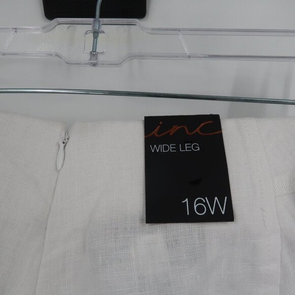 INC International Concepts Global Escape Bright White Wide Leg Pants 16W… - Picture 7 of 9